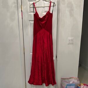 Elegant Red Satin Dress